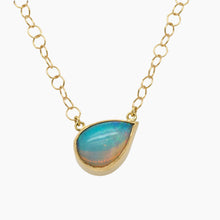 Load image into Gallery viewer, 18K Gold Tear Drop Opal Necklace
