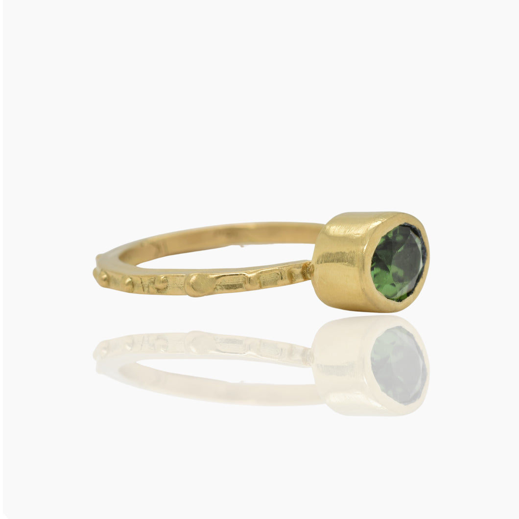 Green Tourmaline 18K Gold Ring