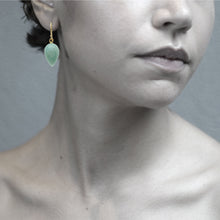 Load image into Gallery viewer, Aventurine Gold Drop Earrings