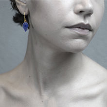Load image into Gallery viewer, Lapis Drop Gold Earrings
