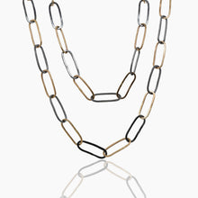 Load image into Gallery viewer, Two-Tone Paperclip Link Chain Necklace