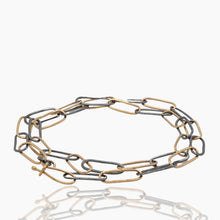 Load image into Gallery viewer, Two-Tone Paperclip Link Chain Necklace