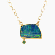 Load image into Gallery viewer, Boulder Opal Emerald Gold Necklace