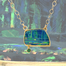 Load image into Gallery viewer, Boulder Opal Emerald Gold Necklace