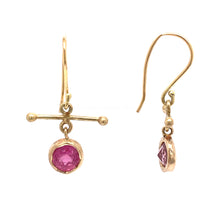 Load image into Gallery viewer, Pink Tourmaline Gold Earrings
