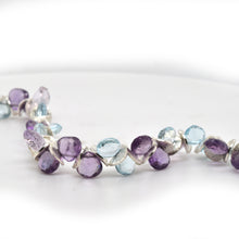 Load image into Gallery viewer, Signature Blue Topaz with Purple Amethyst Sterling Bracelet
