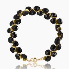 Load image into Gallery viewer, Black Spinel Signature Gold Bracelet