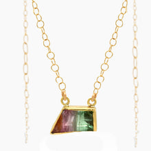 Load image into Gallery viewer, Watermelon Tourmaline Gold Necklace