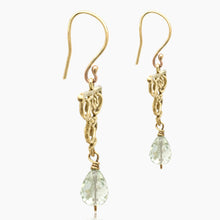 Load image into Gallery viewer, Gold Chandelier Earring with Green Amethyst
