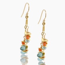 Load image into Gallery viewer, Signature Aqua Apatite Earrings with Coral
