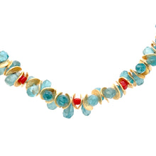 Load image into Gallery viewer, Aqua Apatite and Coral Gold Signature Bracelet