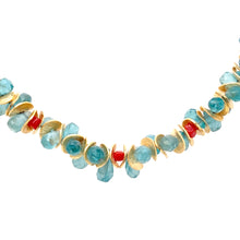Load image into Gallery viewer, Aqua Apatite and Coral Gold Signature Bracelet