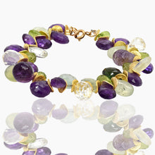 Load image into Gallery viewer, Multi Gem Gold Signature Bracelet