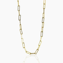 Load image into Gallery viewer, Hand Fabricated Square Link 10K Gold & Sterling Chain Necklace