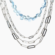 Load image into Gallery viewer, Multi Strand Sterling and Aquamarine Necklace

