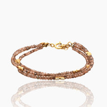 Load image into Gallery viewer, 3 Strand Gold Andalusite Bracelet
