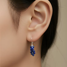 Load image into Gallery viewer, Cascading Lapis Silver Earrings
