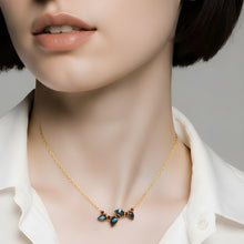 Load image into Gallery viewer, Signature Labradorite Bud with Ruby Red Gold Necklace
