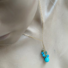 Load image into Gallery viewer, Amazonite Blues Colorblock Dangly Necklace
