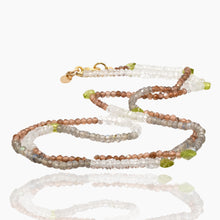 Load image into Gallery viewer, Triple Wrap Andalusite, Topaz, Lab  Bracelet/Necklace
