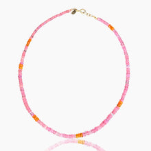 Load image into Gallery viewer, Opals in Neon Pink and Orange &quot;Barbie&quot;Gold Necklace
