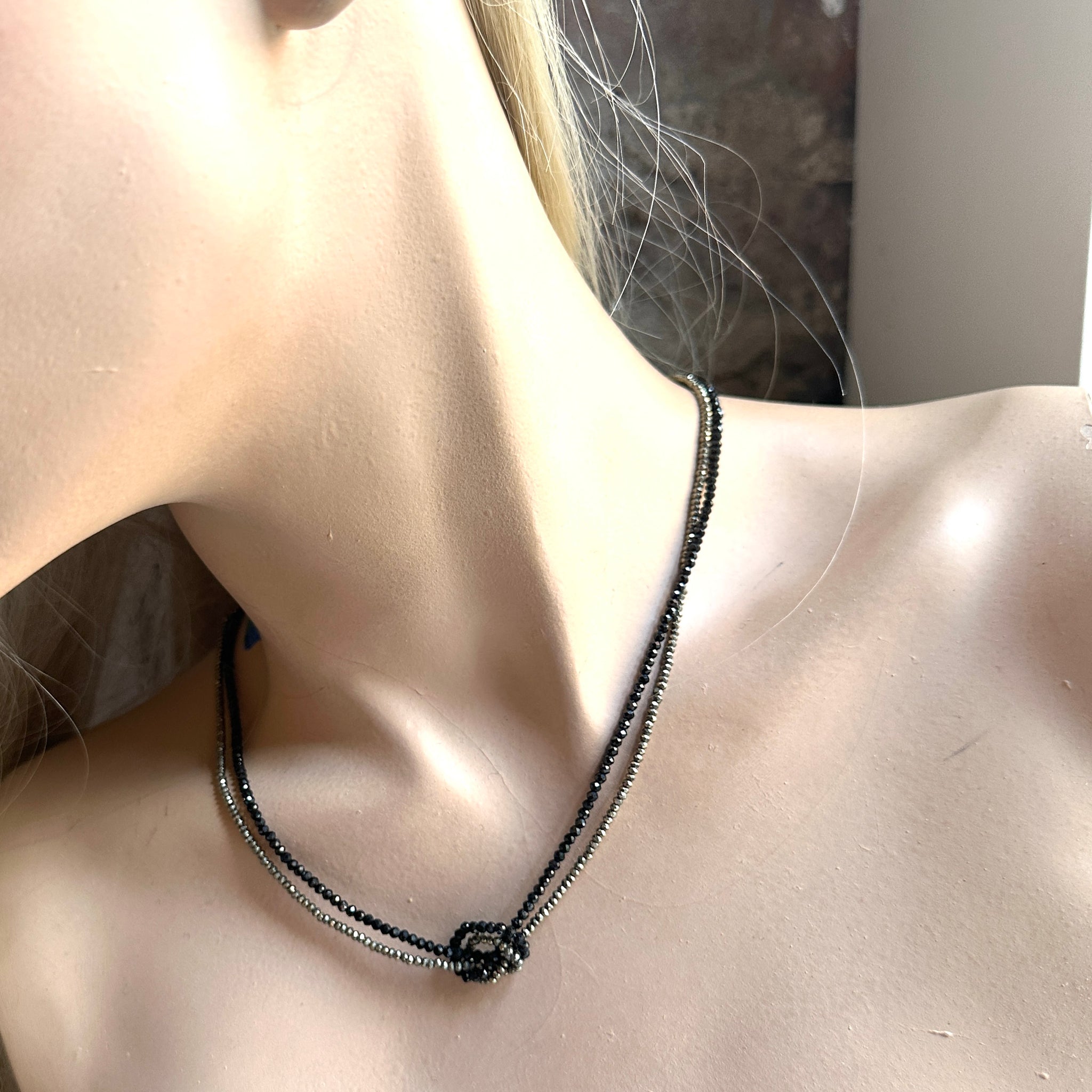 Pyrite and Black Spinel Knot Necklace – Lori Kaplan