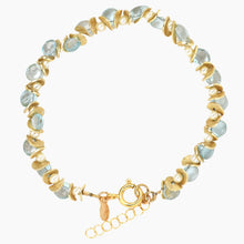 Load image into Gallery viewer, Blue Topaz and Pearl Gold Signature Bracelet
