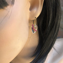 Load image into Gallery viewer, Crystal with Pink Sapphire Gold Earrings
