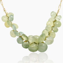 Load image into Gallery viewer, Chunky Prehnite Bib Gold Necklace
