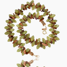 Load image into Gallery viewer, Keishi Pearls &amp; Vesuvianite Gold Choker
