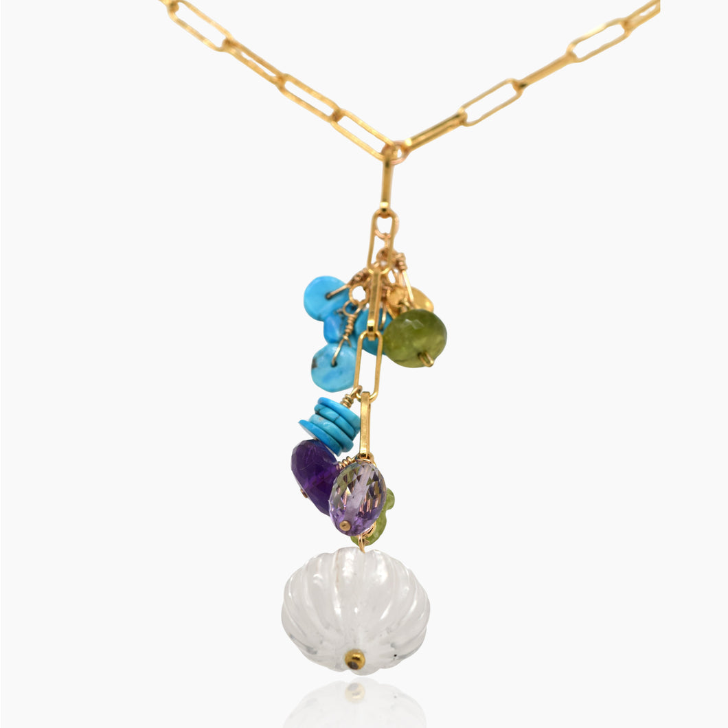 Crystal long chain necklace