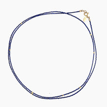 Load image into Gallery viewer, Lapis Double Strand Gold Nugget Necklace
