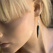 Load image into Gallery viewer, The Hematite Drop Earrings with Opal
