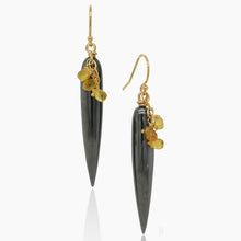 Load image into Gallery viewer, Hematite and Yellow Sapphire Gold Earrings
