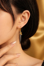 Load image into Gallery viewer, Hematite and Yellow Sapphire Gold Earrings
