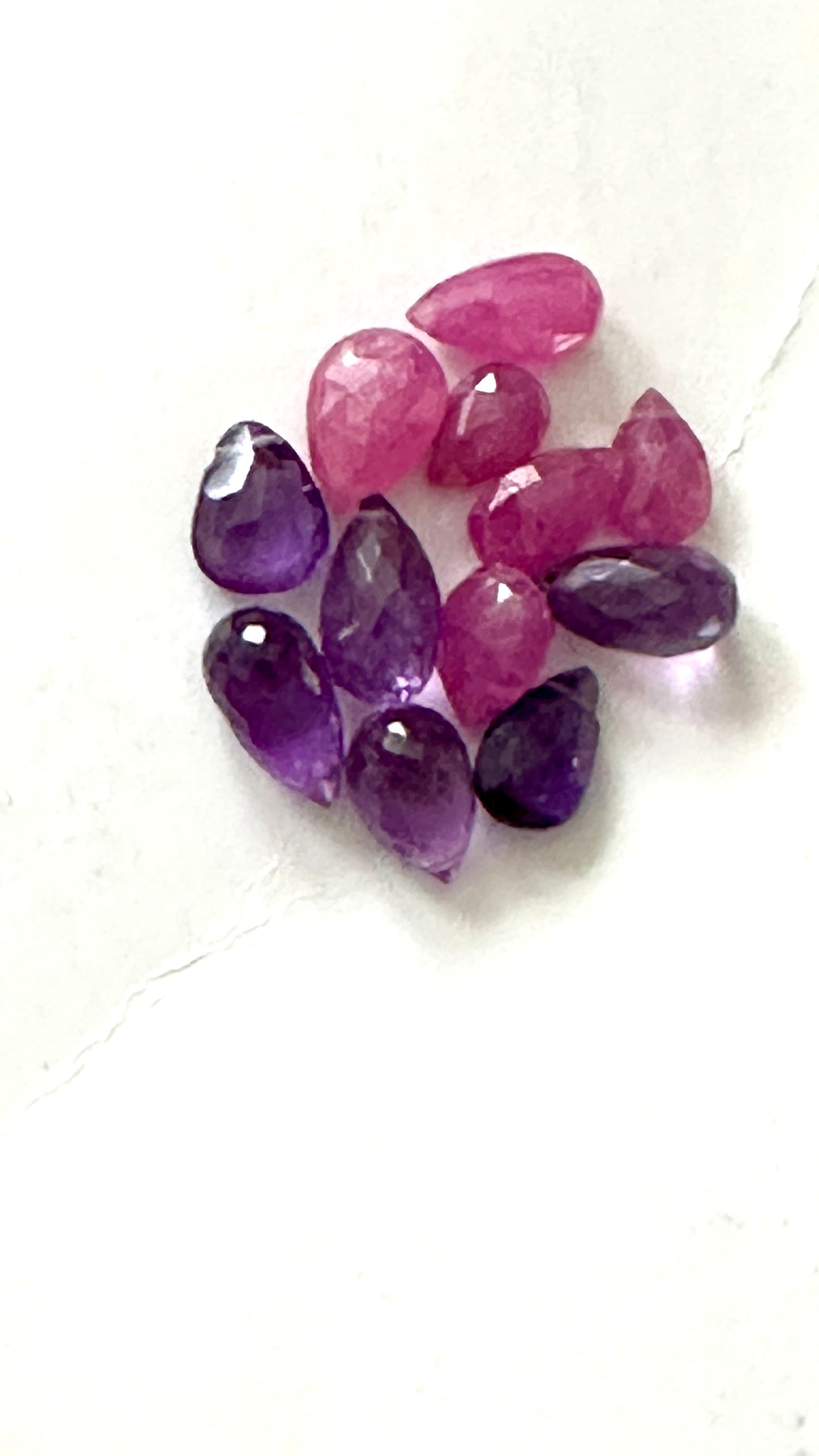 Custom Signature Earrings in Amethyst with Pink Sapphire