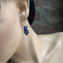 Load image into Gallery viewer, Cascading Lapis Silver Earrings
