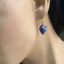 Load image into Gallery viewer, Lapis Drops with Blue Opal Gold Earrings
