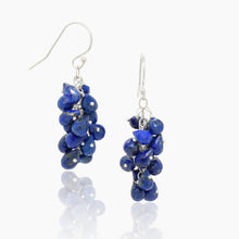 Load image into Gallery viewer, Cascading Lapis Silver Earrings

