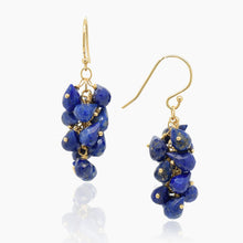 Load image into Gallery viewer, Cascading Lapis Gold Earrings

