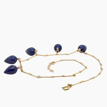 Load image into Gallery viewer, Lapis Lazuli Drops Gold Necklace
