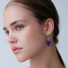 Load image into Gallery viewer, Lapis Drop Gold Earrings
