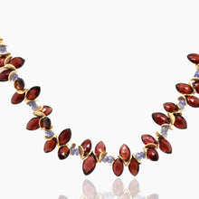 Load image into Gallery viewer, Signature Marquis Garnet and Tanzanite Gold Bracelet
