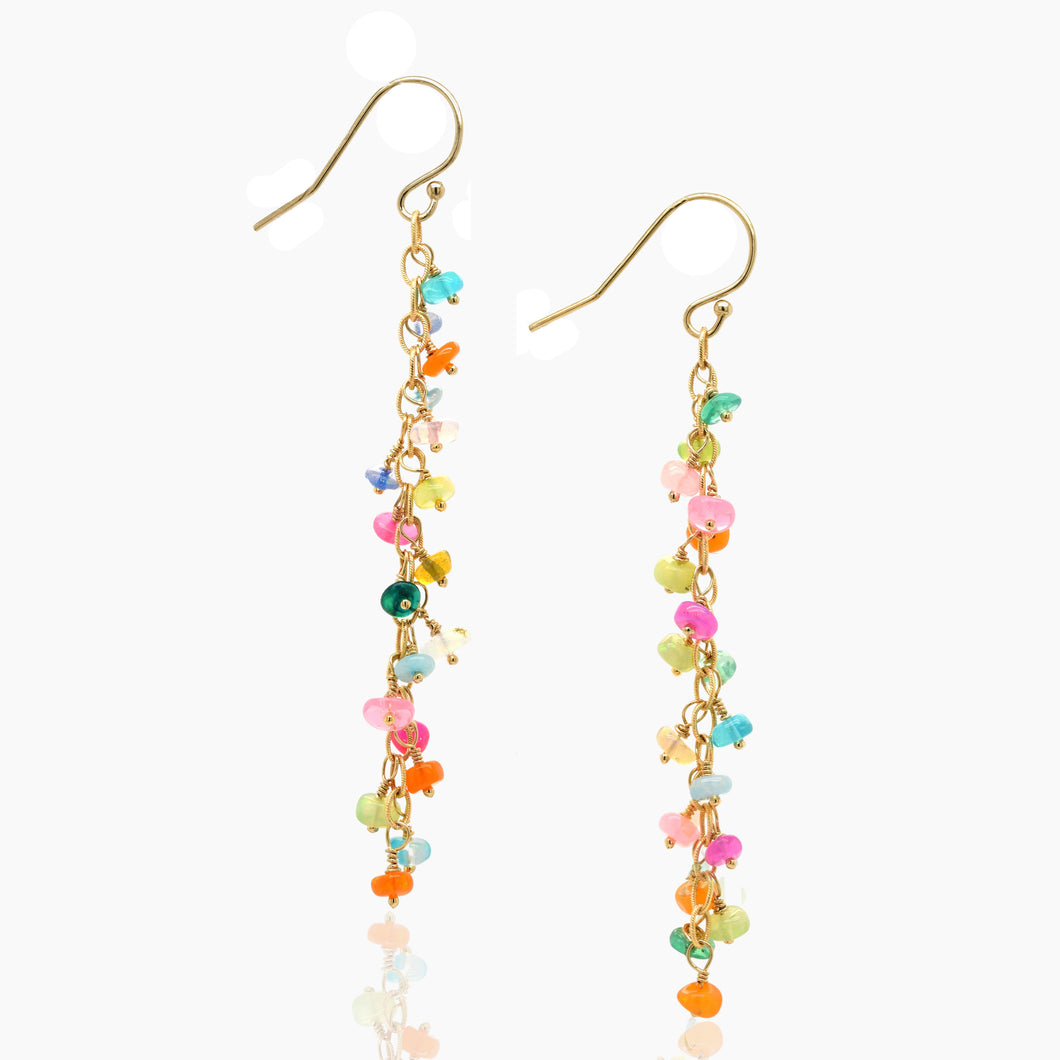 Opal Chain Dangle Earrings