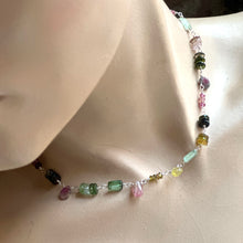 Load image into Gallery viewer, Sterling Silver Multi-colored Tourmaline Necklace
