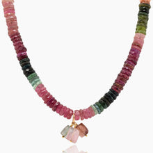 Load image into Gallery viewer, Multi-Tourmaline Slices Gold Necklace
