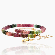 Load image into Gallery viewer, Multi-Tourmaline Slices Gold Necklace
