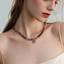 Load image into Gallery viewer, Multi-Tourmaline Slices Gold Necklace
