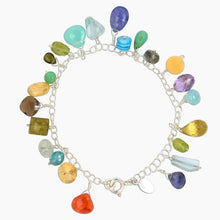 Load image into Gallery viewer, Gemstone Silver Charm Bracelet
