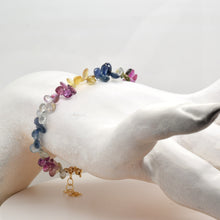 Load image into Gallery viewer, Multi-Color Sapphire Gold Bracelet
